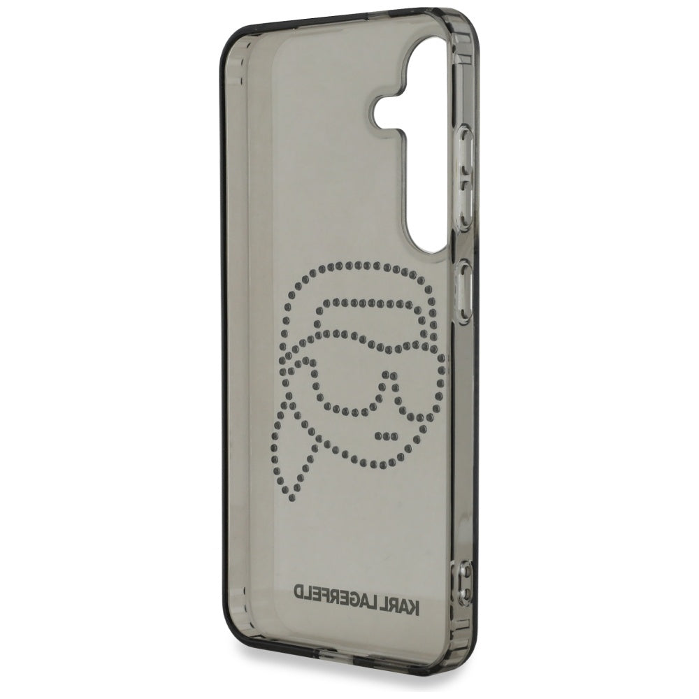 Étui pour Samsung Galaxy S25 S931, Karl Lagerfeld, IML Rhinestones Karl's Head, Noir