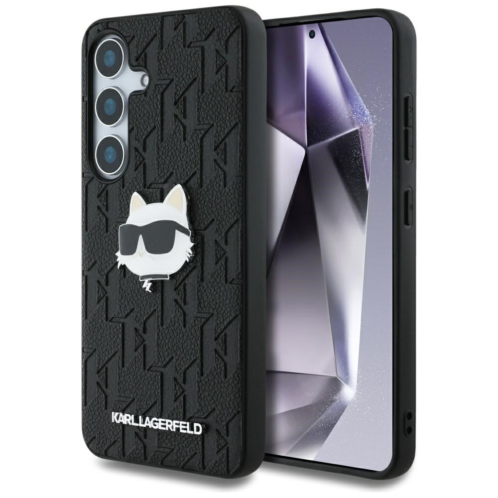 Case for Samsung Galaxy S25 S931, Karl Lagerfeld, Monogram Choupette's Head, Black
