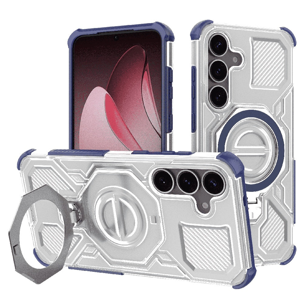 Coque pour Samsung Galaxy S25 S931, Techsuit, Carbon Shield Pro, Bleue
