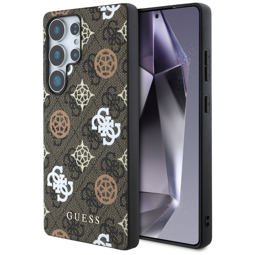 Étui pour Samsung Galaxy S25 Ultra S938, Guess, 4G Peony, Marron