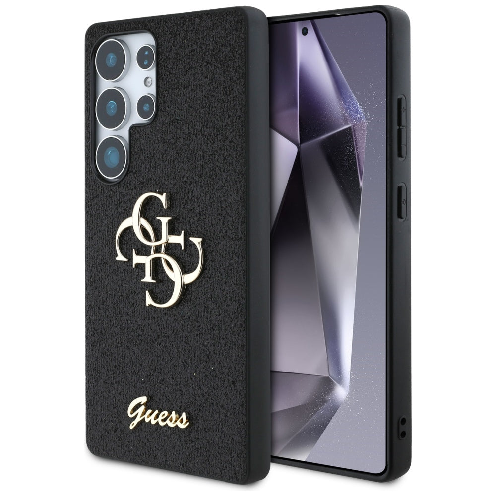 Case for Samsung Galaxy S25 Ultra S938, Guess, Glitter Big 4G Script, Black