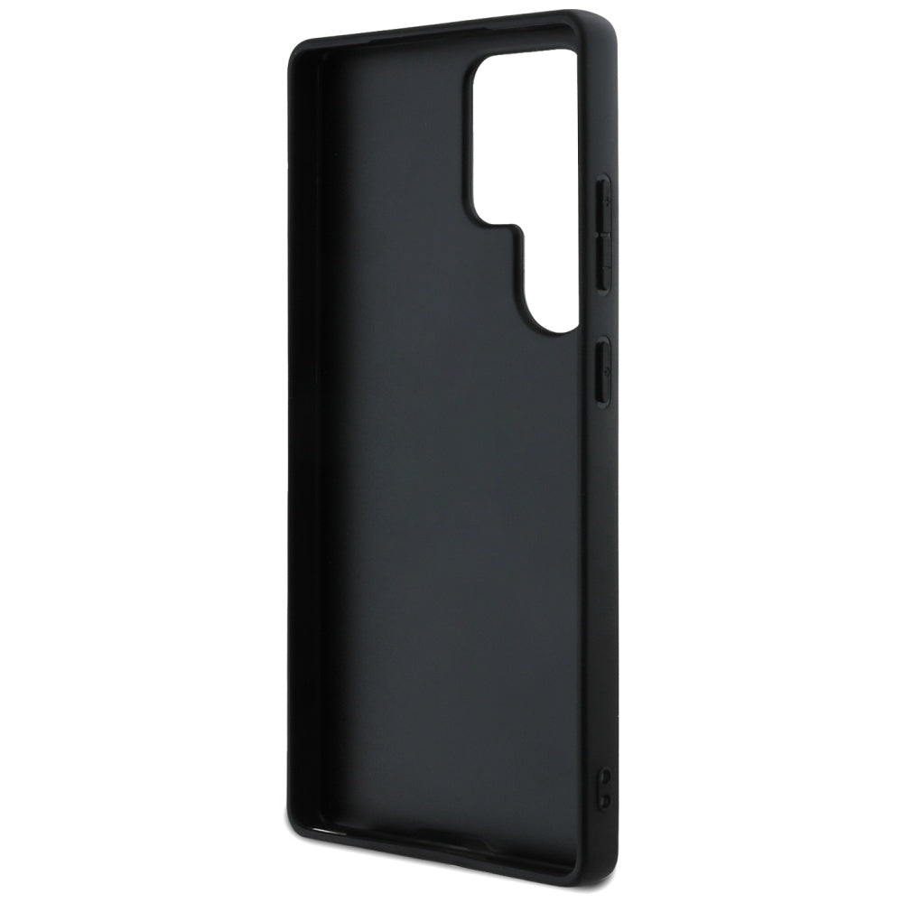 Case for Samsung Galaxy S25 Ultra S938, Guess, Grained Hot Stamp 4G Triangle, Black