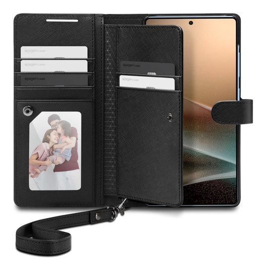 Étui pour Samsung Galaxy S25 Ultra S938, Spigen, Wallet S, Noir ACS09124