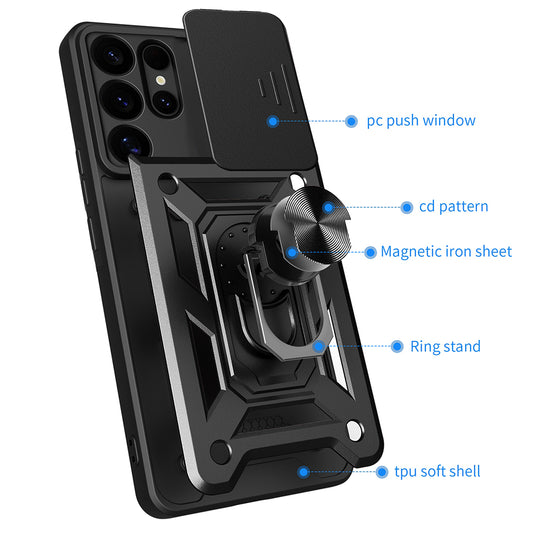 Coque pour Samsung Galaxy S25 Ultra S938, Techsuit, CamShield, Noire