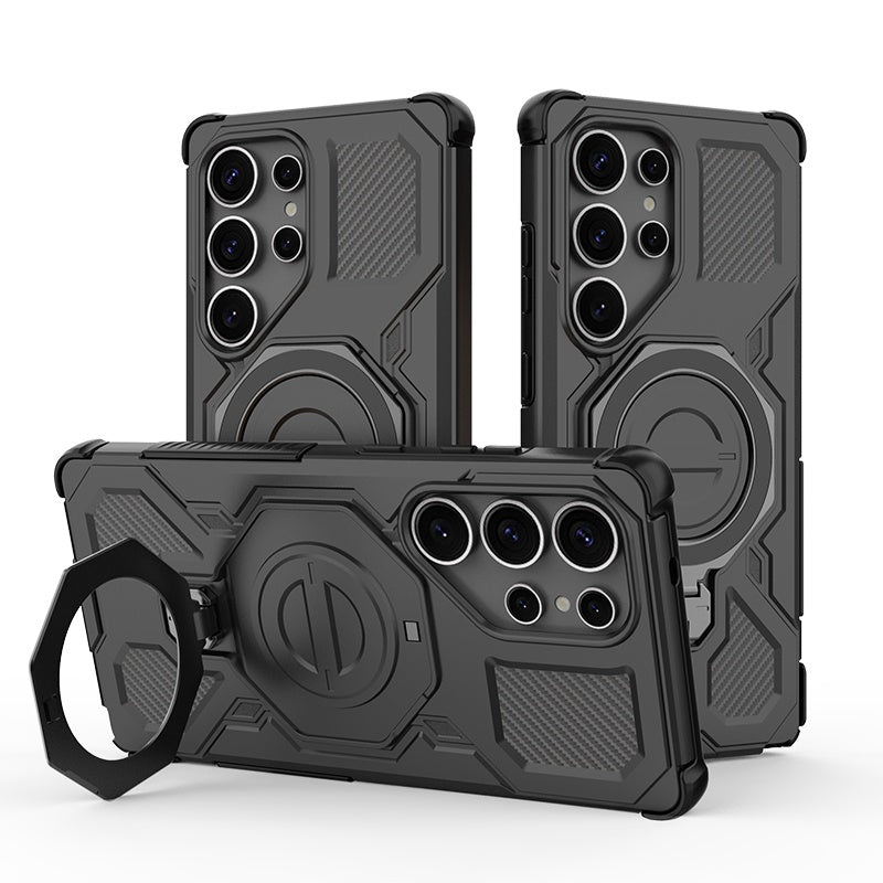 Coque pour Samsung Galaxy S25 Ultra S938, Techsuit, Carbon Shield Pro, Noire