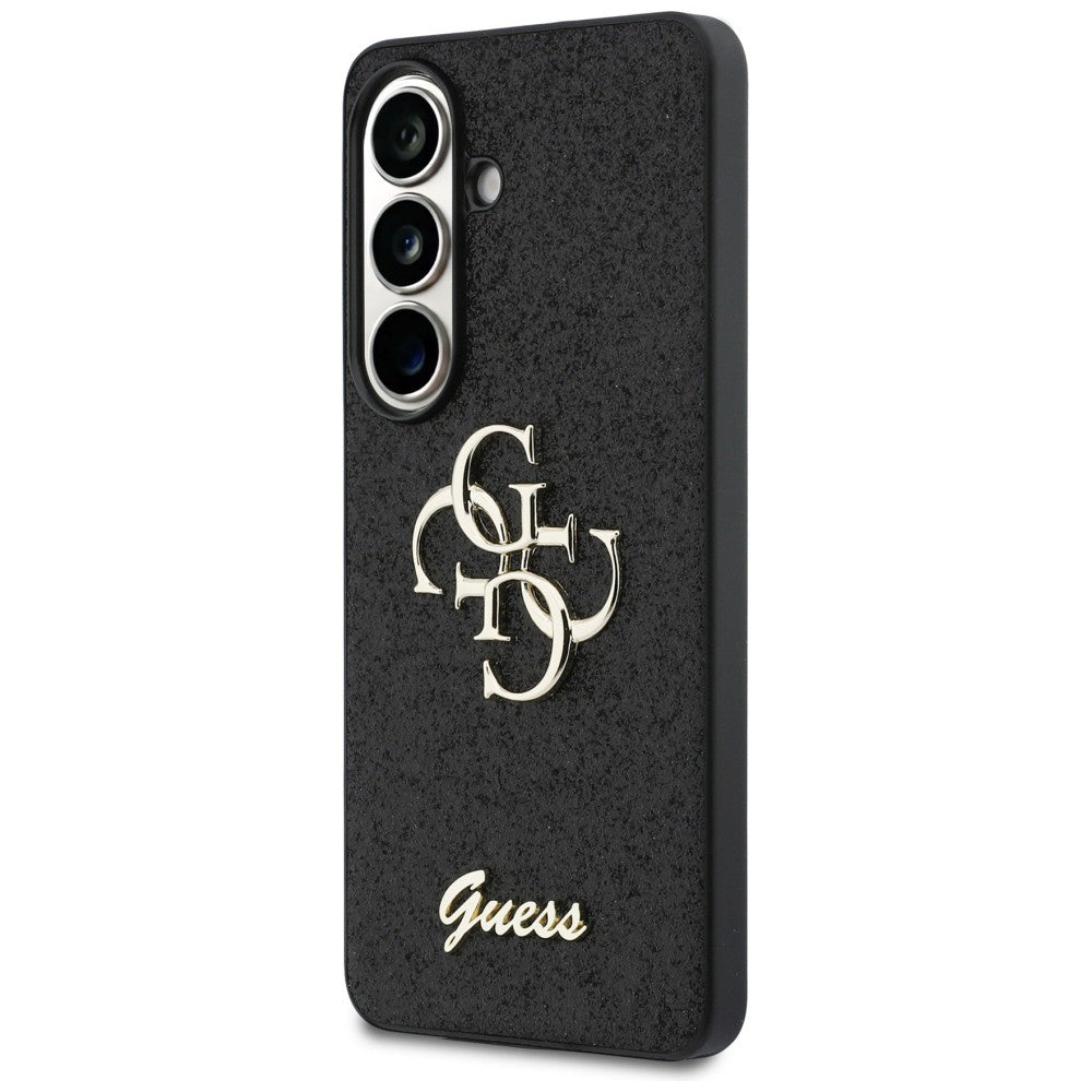 Étui pour Samsung Galaxy S26 S942, Guess, Fixed Glitter Big 4G Metal Frame, Noir