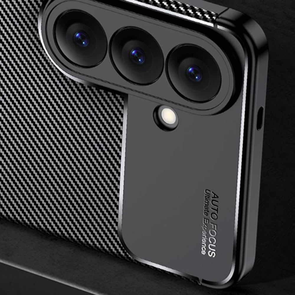 Étui pour Samsung Galaxy S26 Plus S947, Techsuit, CarbonFiber, Noir