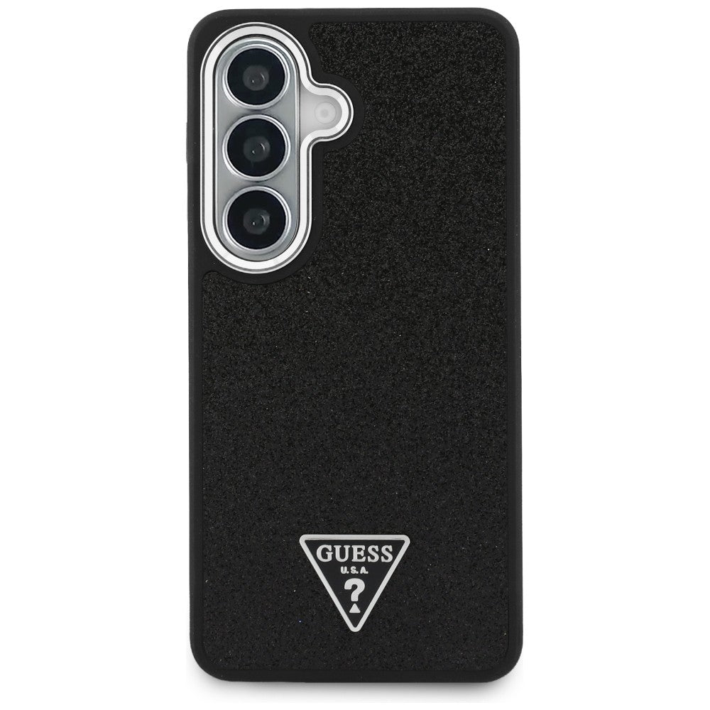 Housse pour Samsung Galaxy S26 S942, Guess, Fixed Glitter Triangle Logo, Noire