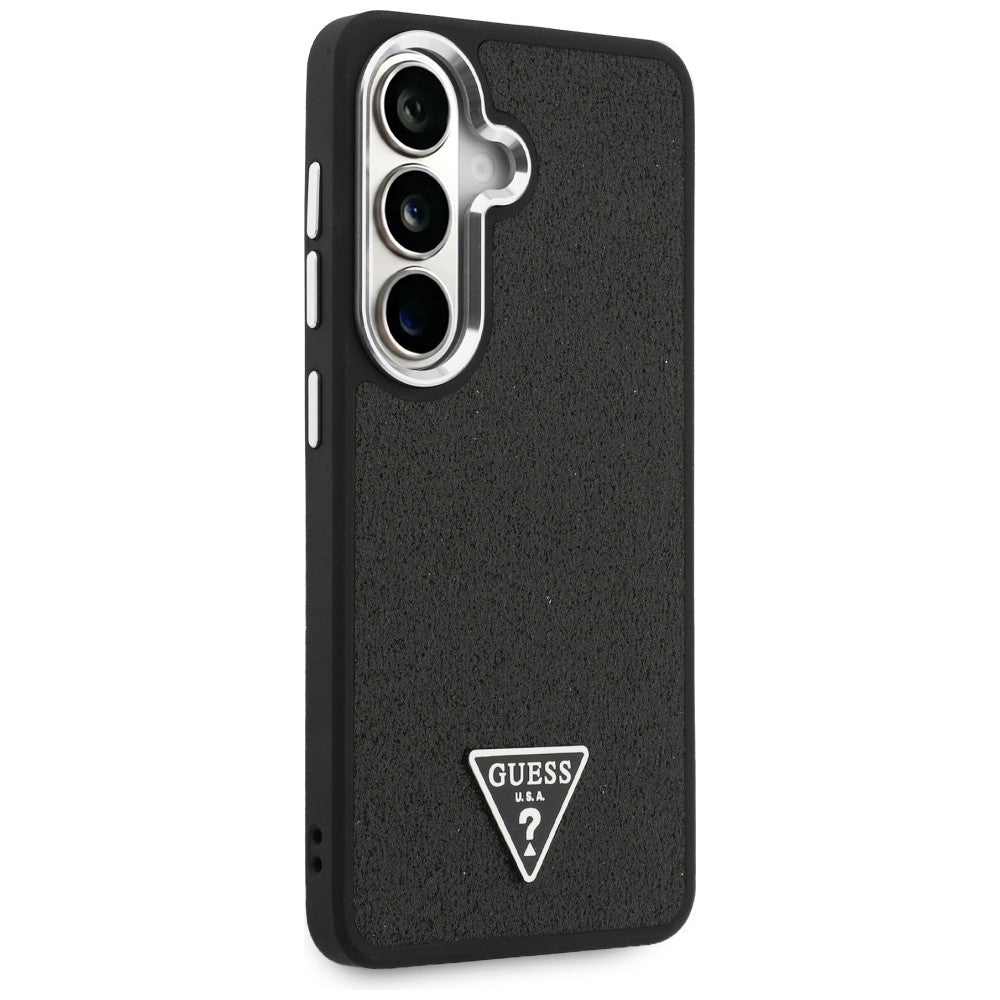 Housse pour Samsung Galaxy S26 S942, Guess, Fixed Glitter Triangle Logo, Noire