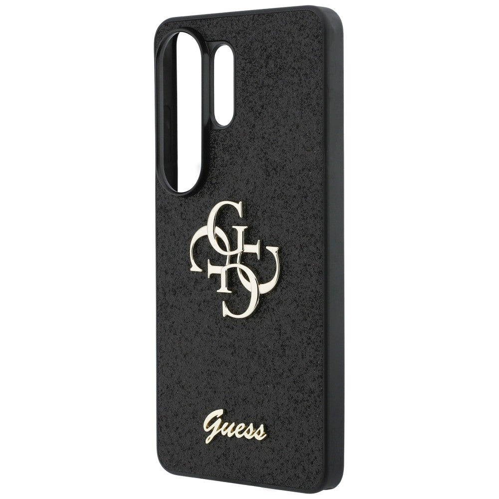 Case for Samsung Galaxy S26 Ultra S948, Guess, Fixed Glitter Big 4G Metal Frame, Black