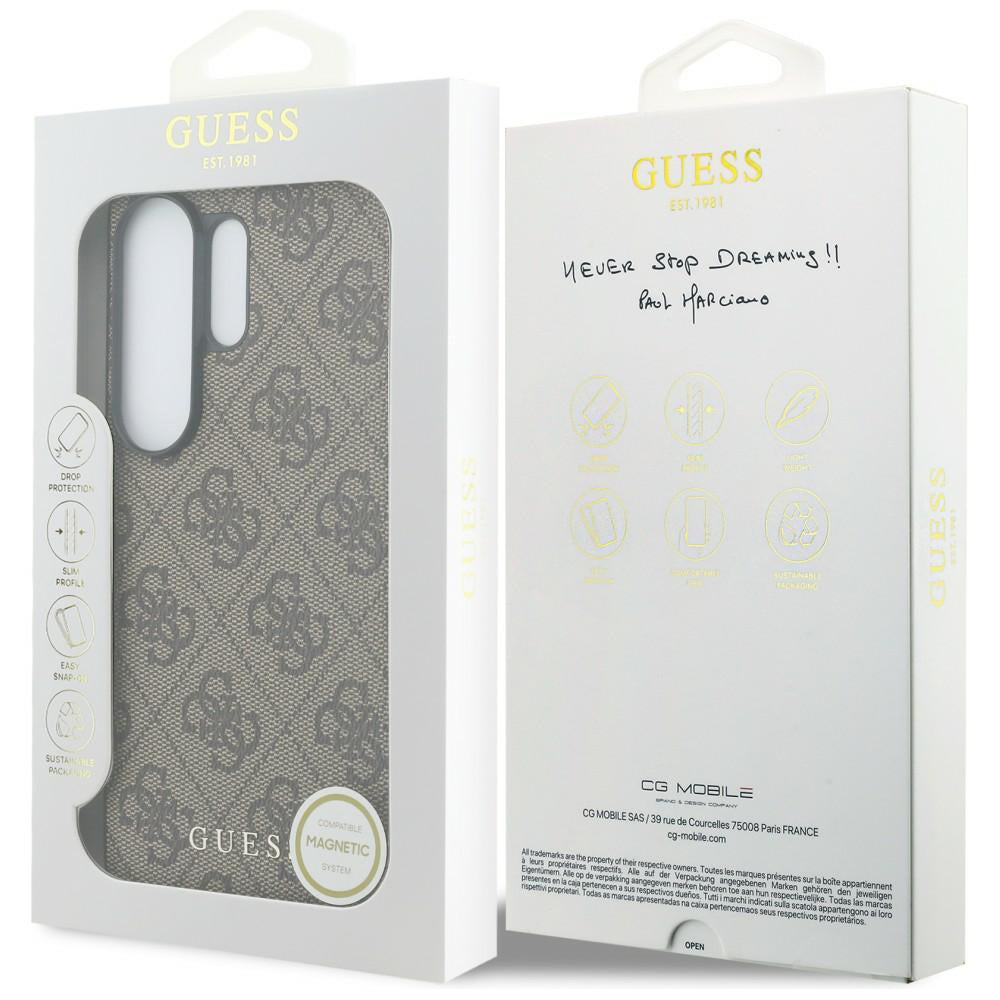 Étui pour Samsung Galaxy S26 Ultra S948, Guess, 4G Classic Logo Charm, Marron