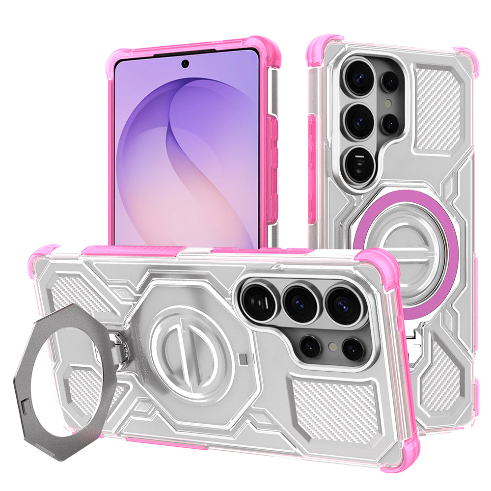 Coque pour Samsung Galaxy S26 Ultra S948, Techsuit, Carbon Shield Pro, Rose