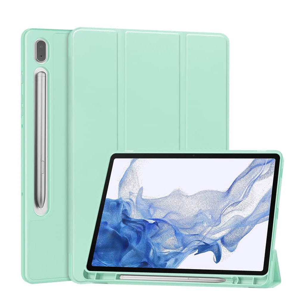 Coque pour Samsung Galaxy Tab S10 FE+, Techsuit, Flex Trifold, Vert Matcha