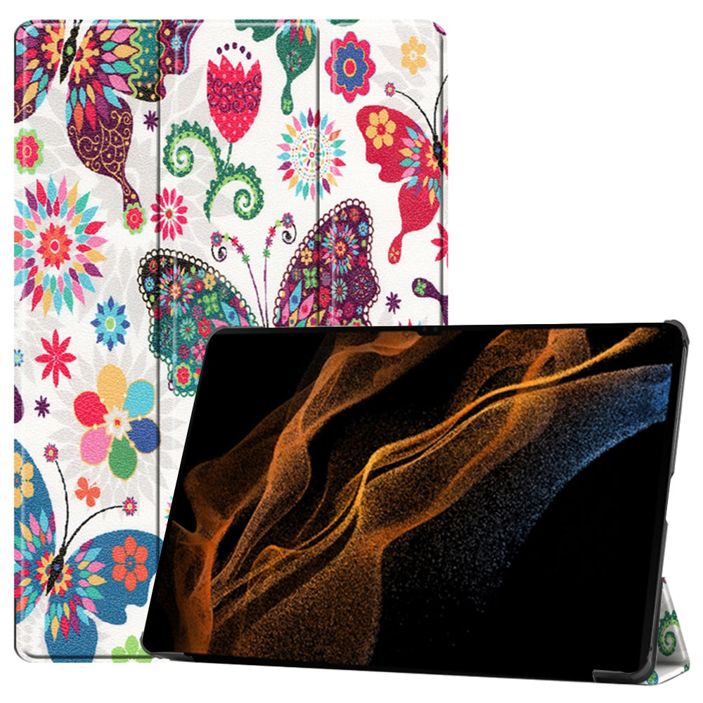 Étui pour Samsung Galaxy Tab S10 Ultra / Tab S9 Ultra / Tab S8 Ultra, Techsuit, FoldPro Butterfly, Multicolore