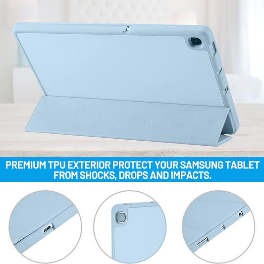 Housse pour Samsung Galaxy Tab S6 Lite (2024) / Tab S6 Lite (2022) / Tab S6 Lite (2020), Techsuit, Flex Trifold, Bleu
