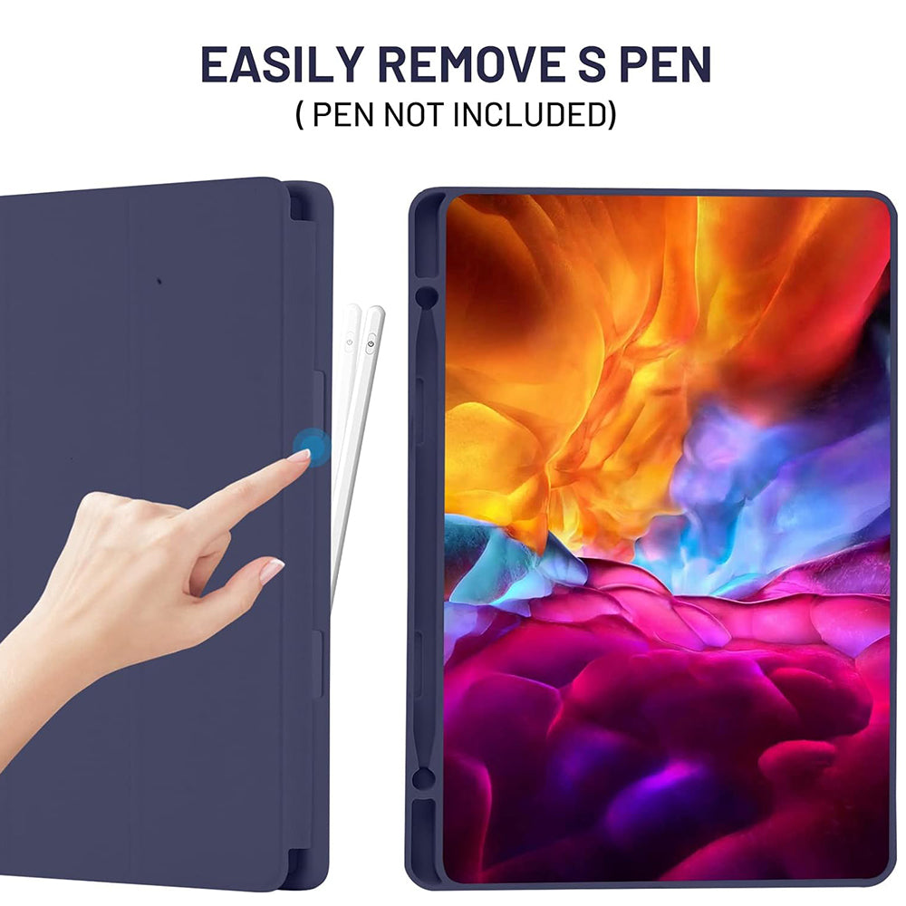 Housse pour Samsung Galaxy Tab S6 Lite (2024) / Tab S6 Lite (2022) / Tab S6 Lite (2020), Techsuit, Flex Trifold, Bleu marine