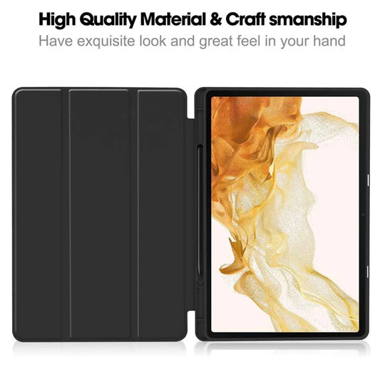 Housse pour Samsung Galaxy Tab S8+ / Tab S7+, Techsuit, Flex Trifold, Noire