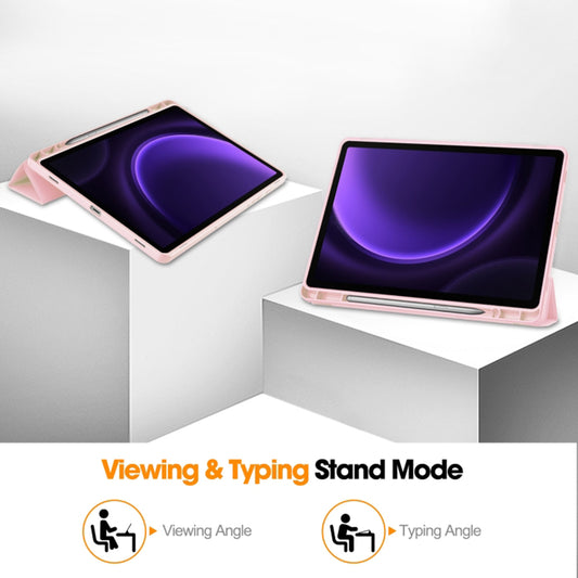 Housse pour Samsung Galaxy Tab S9 FE / Tab S9 / Tab S10 FE, Techsuit, Flex Trifold, Rose