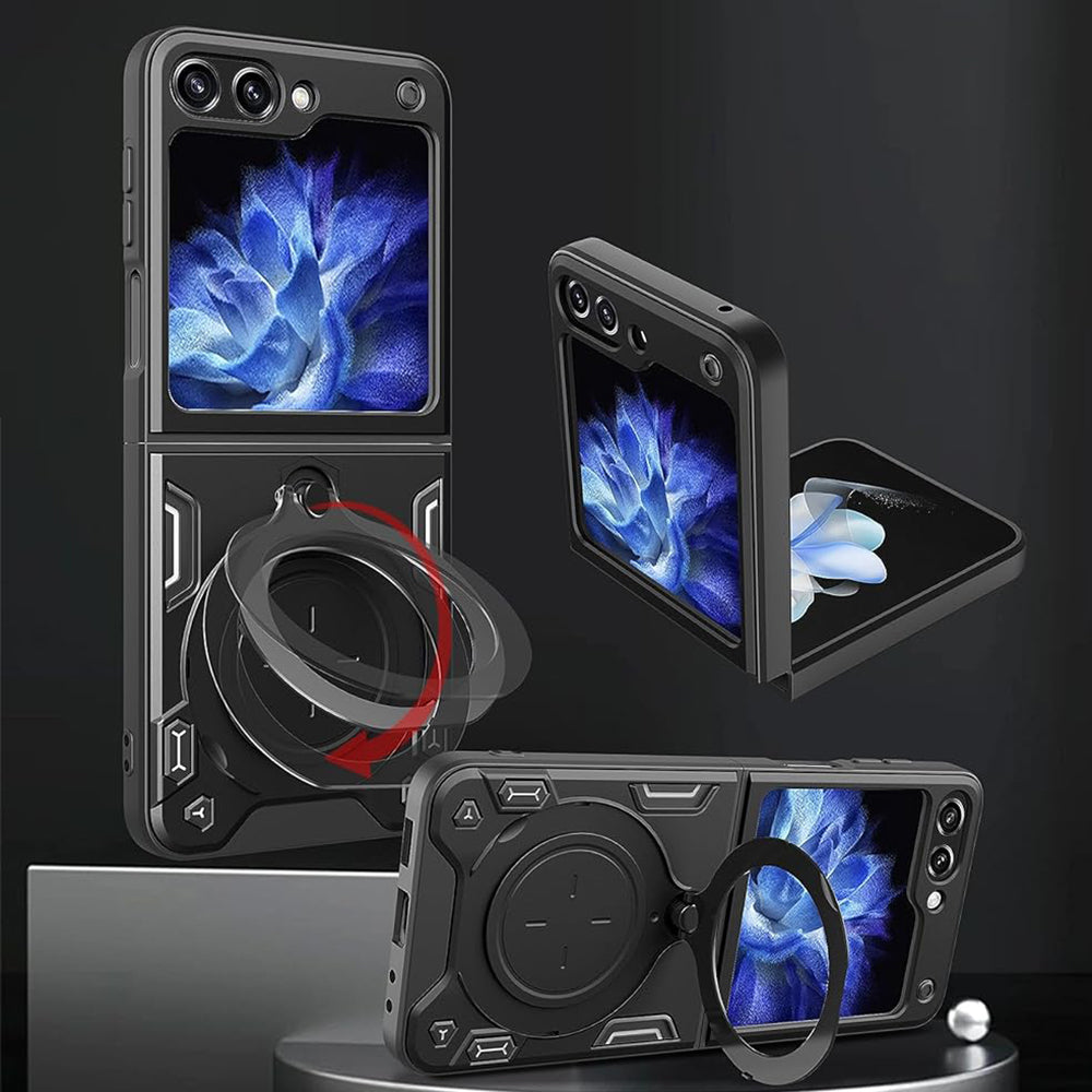 Coque pour Samsung Galaxy Z Flip7 FE F761 / Z Flip6 F741, Techsuit, CamGuard Pro, Noire