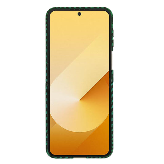 Coque pour Samsung Galaxy Z Flip7 FE F761 / Z Flip6 F741, Techsuit, Carbonite FiberShell, Vert