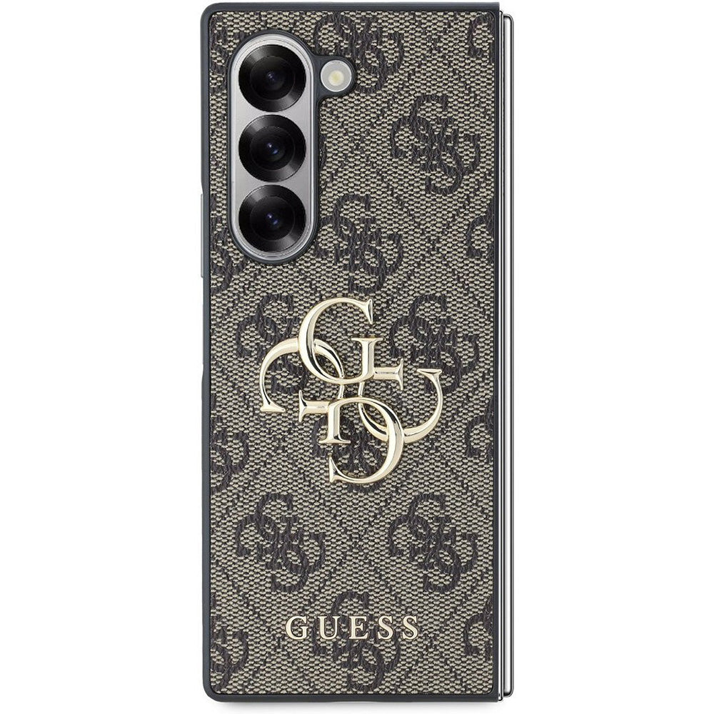 Étui pour Samsung Galaxy Z Fold6 F956, Guess, Logo Métal 4G, Marron