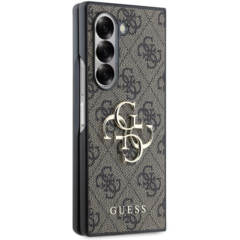 Étui pour Samsung Galaxy Z Fold6 F956, Guess, Logo Métal 4G, Marron