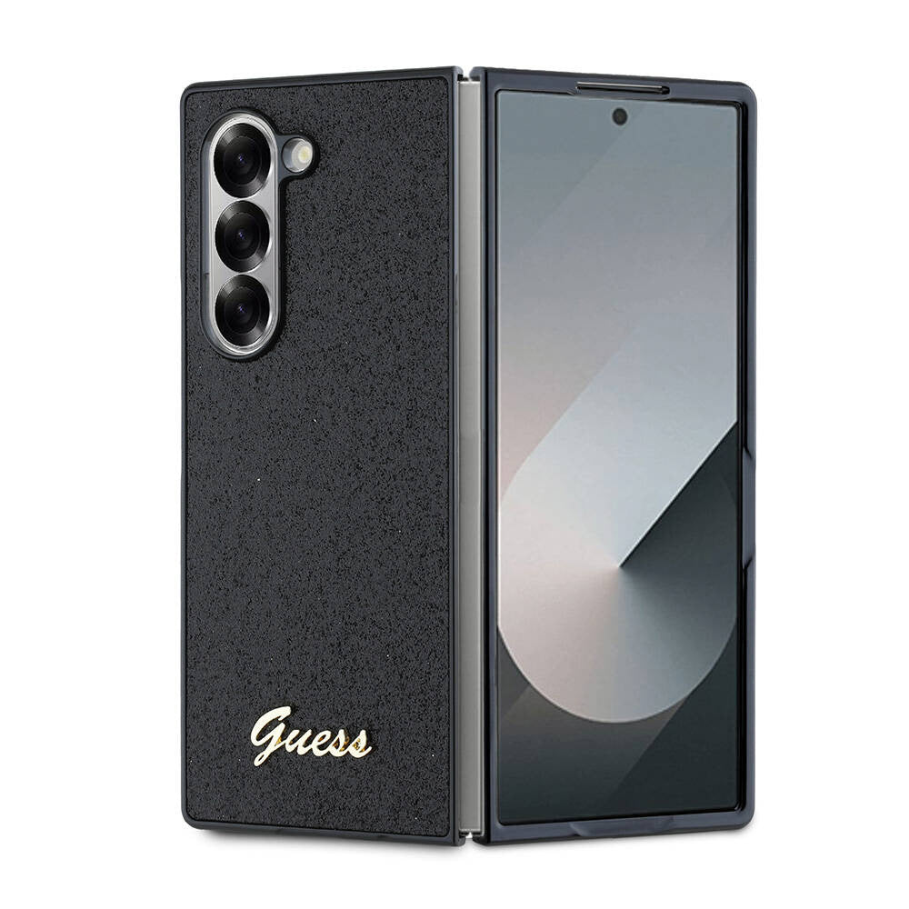 Étui pour Samsung Galaxy Z Fold6 F956, Guess, Glitter Script, Noir