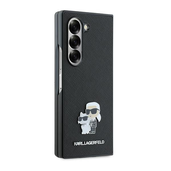 Étui pour Samsung Galaxy Z Fold6 F956, Karl Lagerfeld, Saffiano Karl & Choupette Metal, Noir