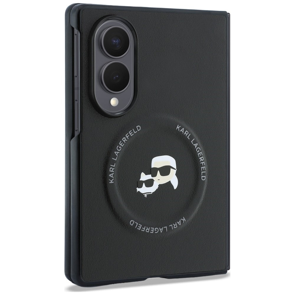 Coque pour Samsung Galaxy Z Fold8 F971, Karl Lagerfeld, Karl & Choupette Head Pin, Noire