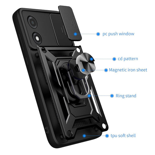 Coque pour Tecno Pova 5 Pro, Techsuit, CamShield, Noire