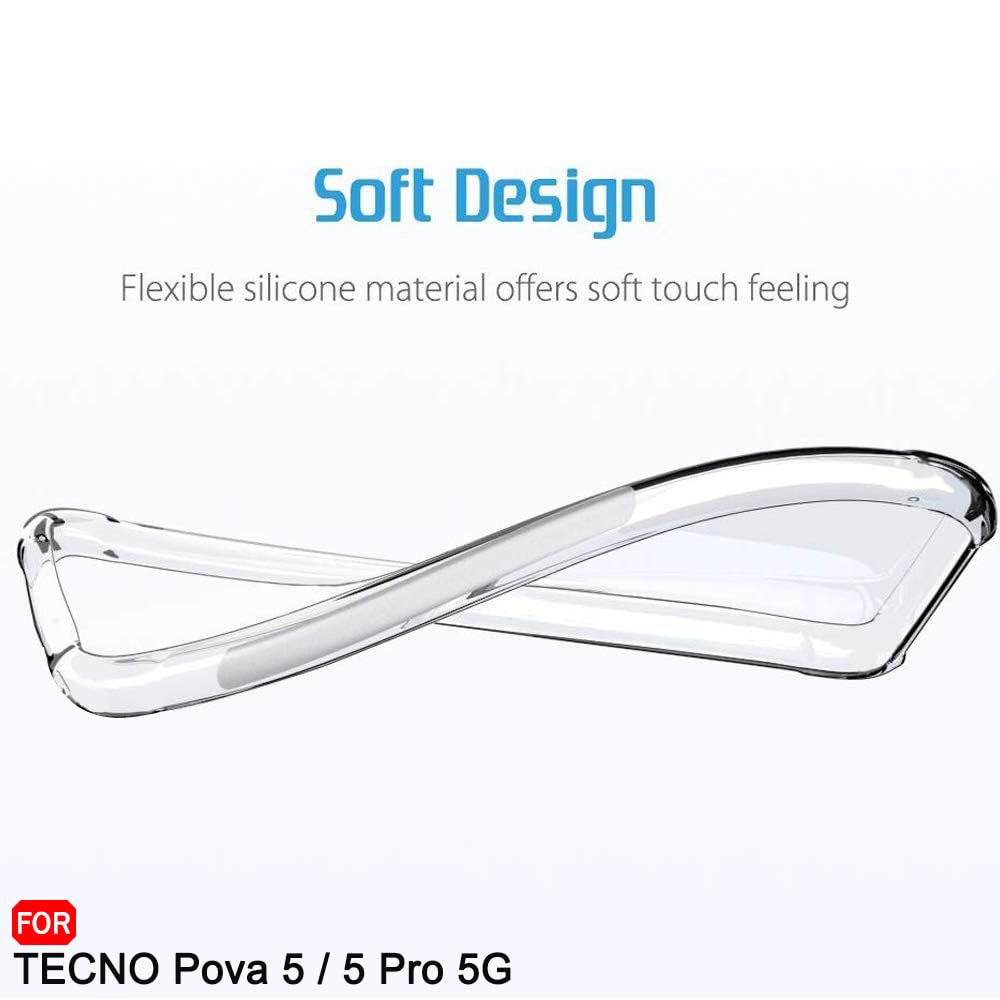 Coque pour Tecno Pova 5 Pro, Techsuit, Antichoc Claire, Transparente