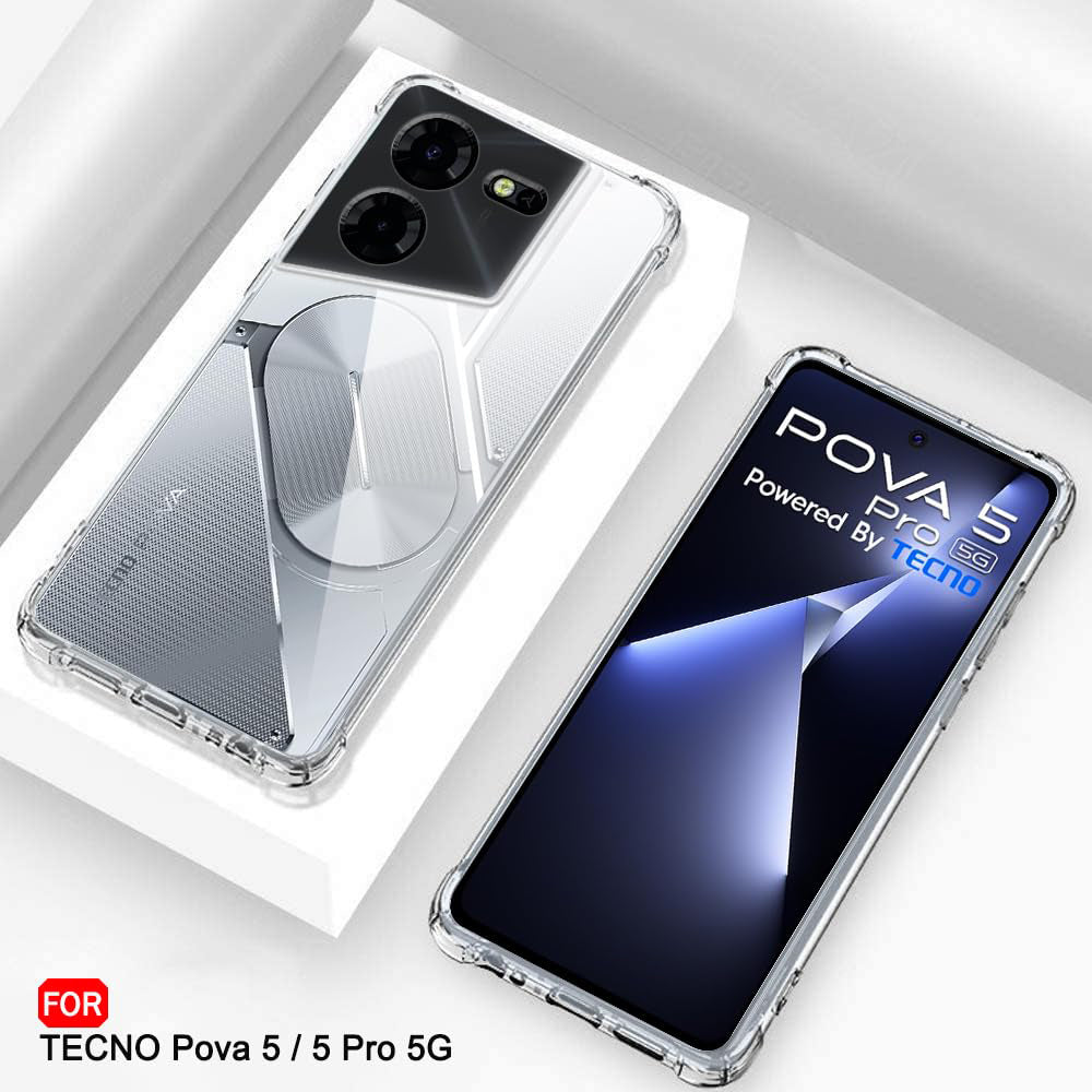 Coque pour Tecno Pova 5 Pro, Techsuit, Antichoc Claire, Transparente