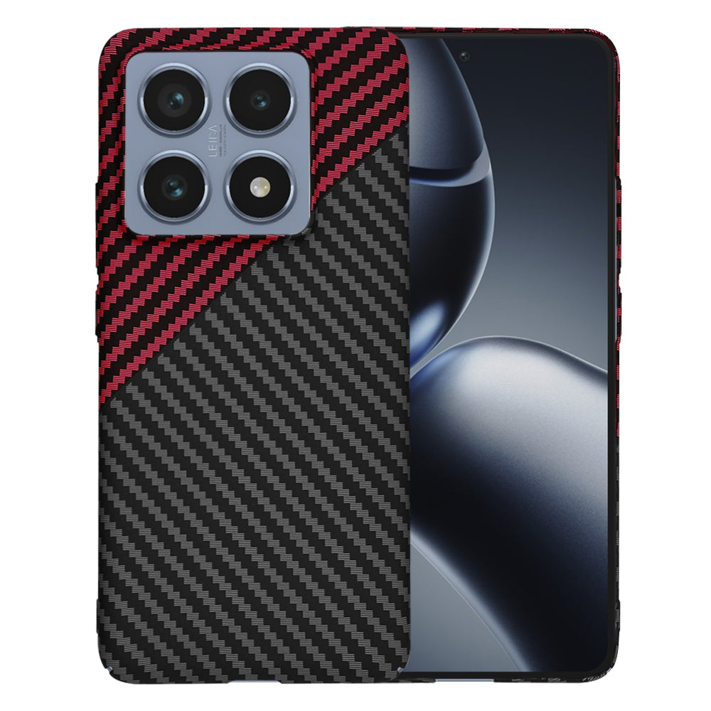 Coque pour Xiaomi 14T Pro, Techsuit, Carbonite FiberShell, Noir Rouge