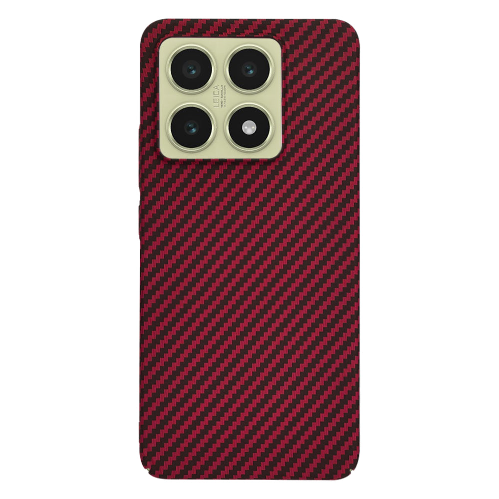 Coque pour Xiaomi 14T, Techsuit, Carbonite FiberShell, Rouge
