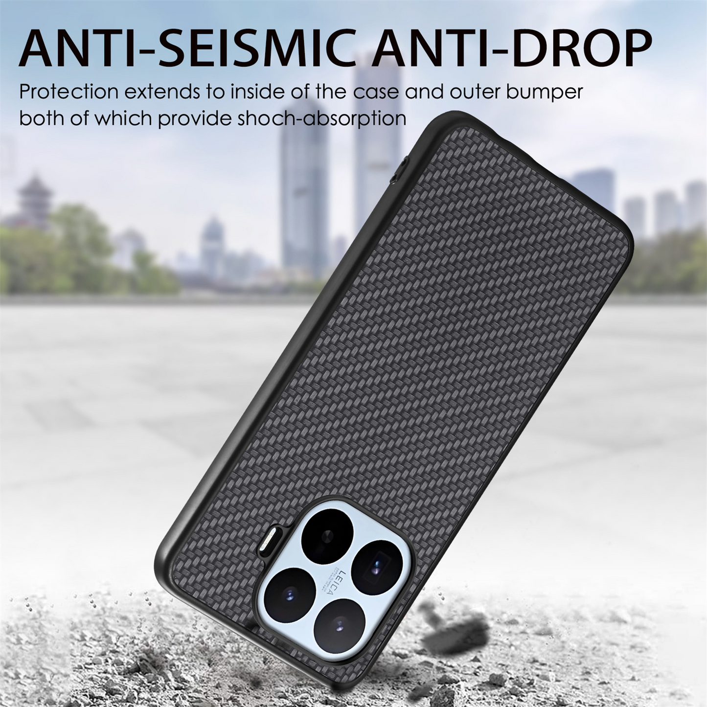 Coque pour Xiaomi 17T, OEM, Carbone, Noire