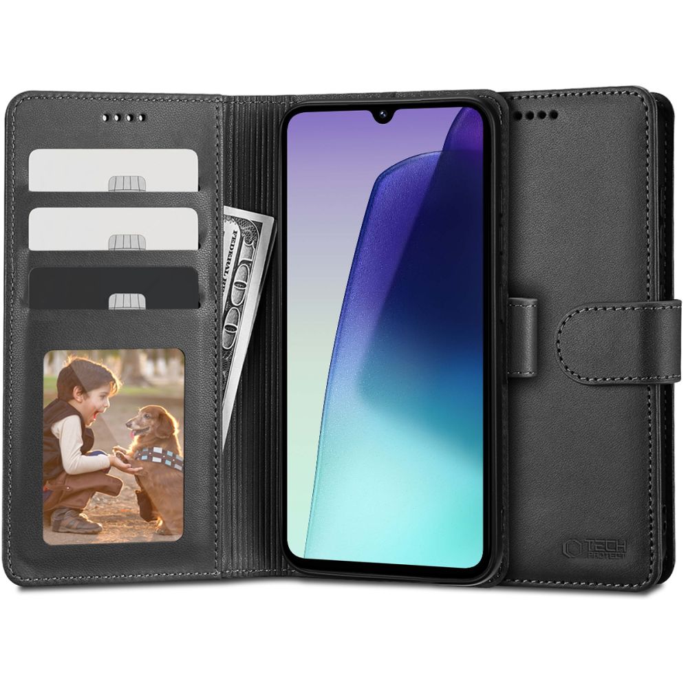 Coque pour Xiaomi Poco C75 5G / C75 / Redmi 14C, Tech-Protect, Wallet, Noire