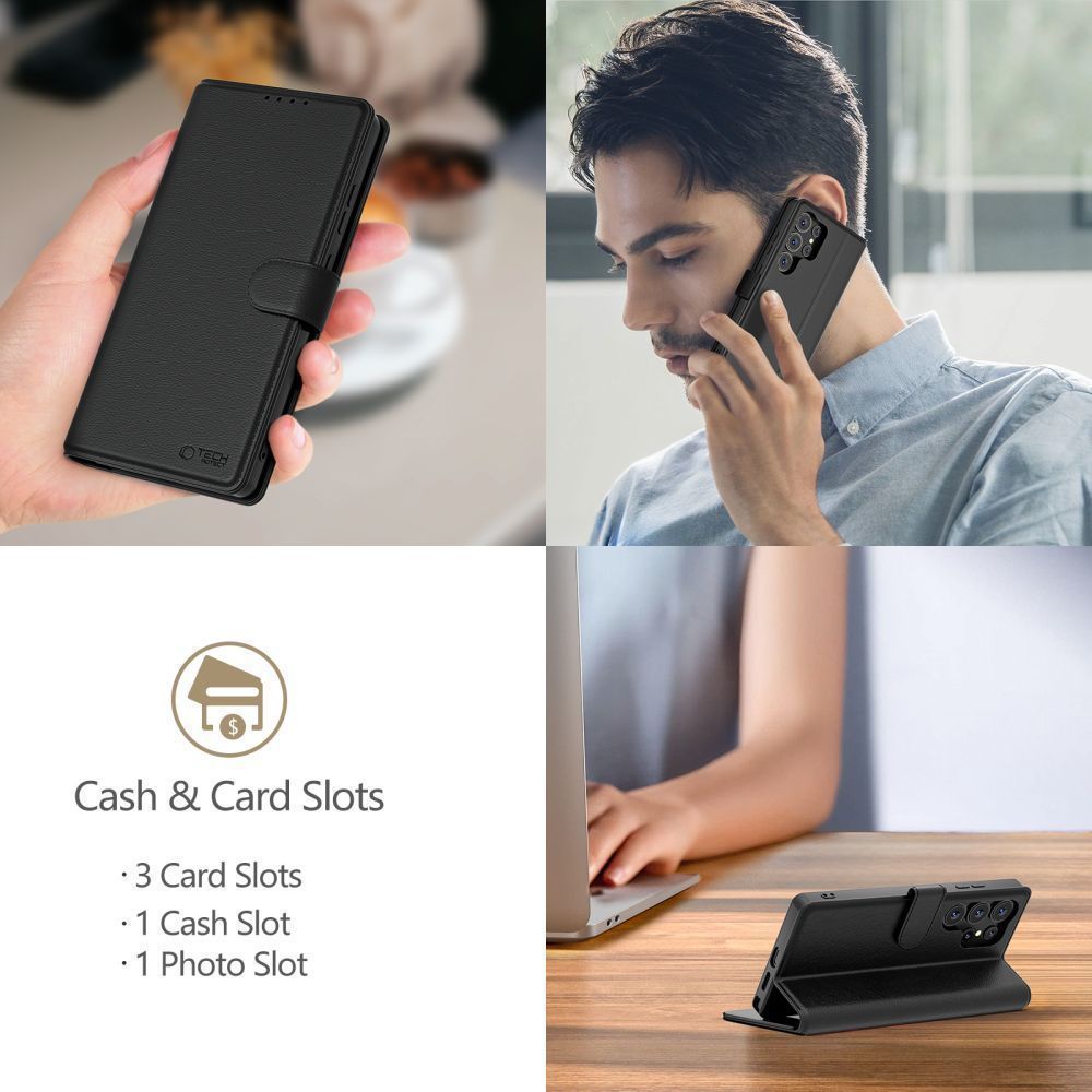 Étui pour Xiaomi Poco F8 Pro, Tech-Protect, Portefeuille, Noir