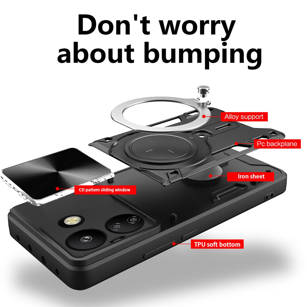Coque pour Xiaomi Poco C65 / Redmi 13C, Techsuit, CamGuard Pro, Noire