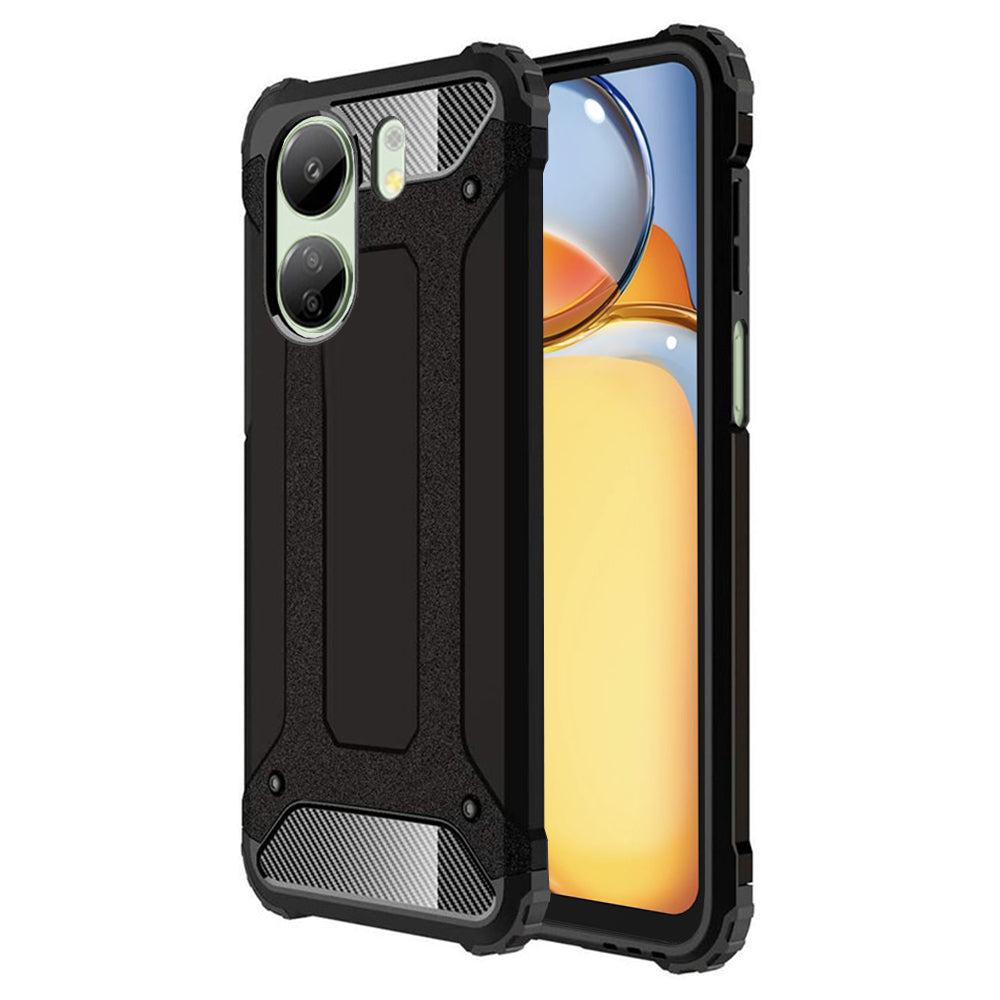 Coque pour Xiaomi Poco C65 / Redmi 13C, Techsuit, Hybrid Armor, Noire