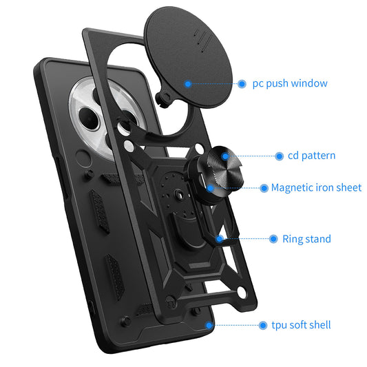 Coque pour Xiaomi Poco C75 / Redmi 14C, Techsuit, CamShield, Noire