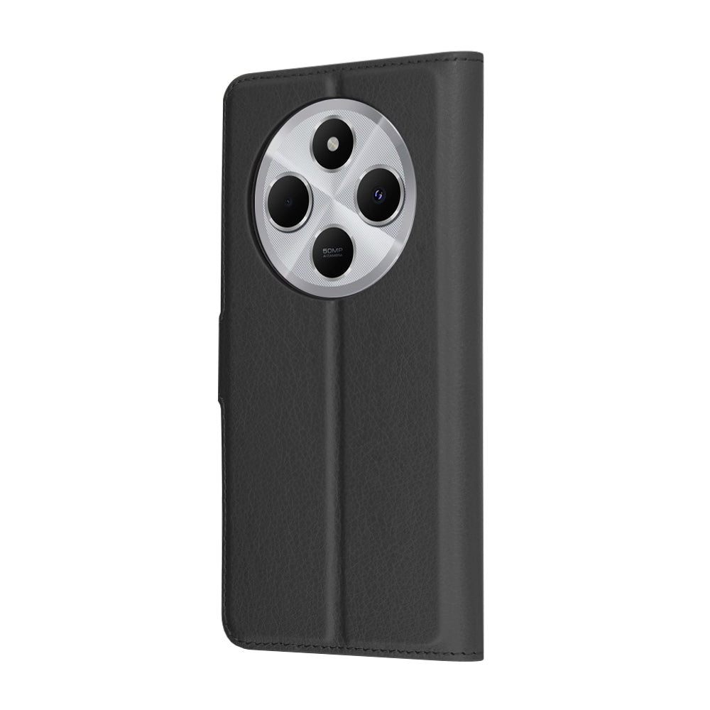 Coque pour Xiaomi Poco C75 / Redmi 14C, Techsuit, Folio en cuir, Noire