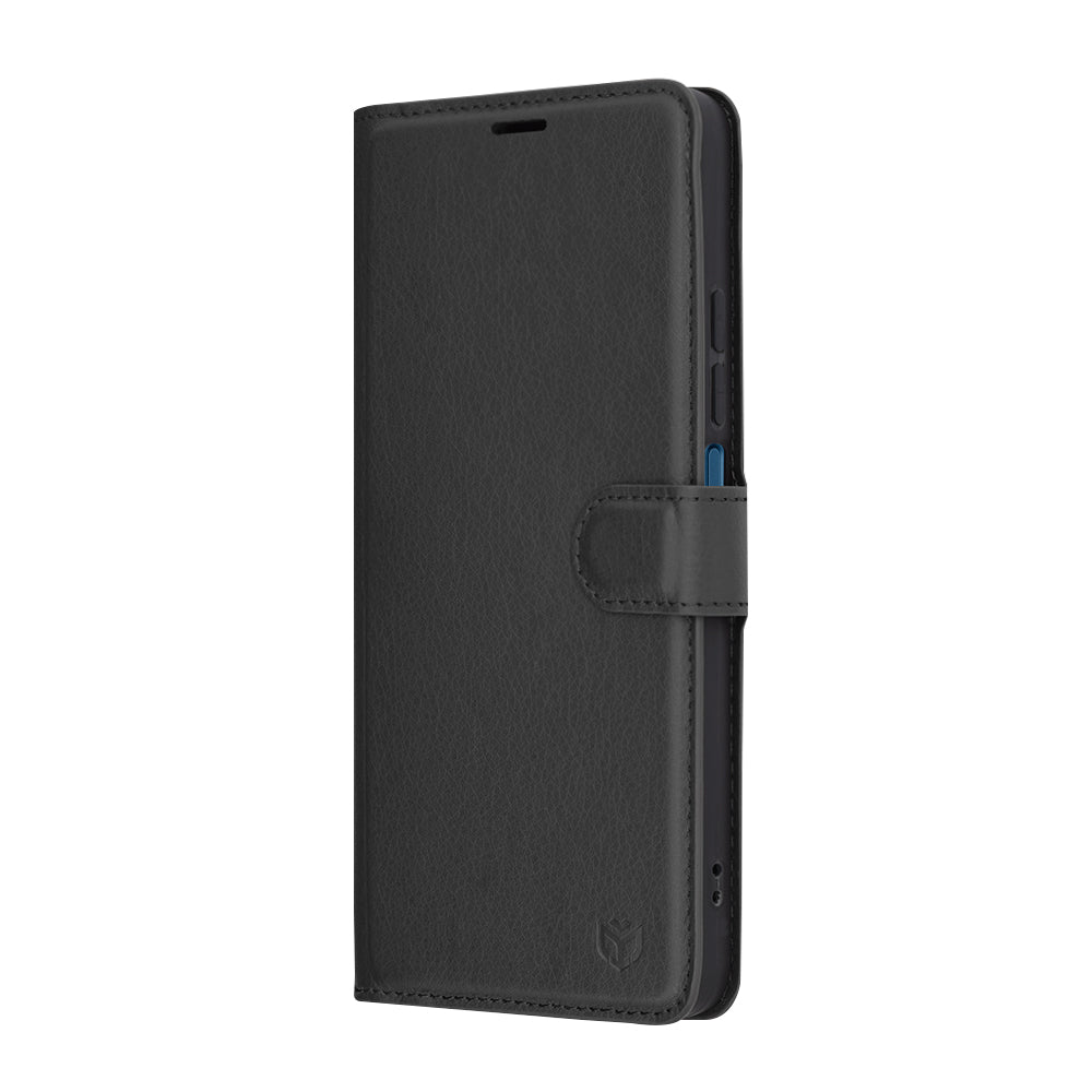 Coque pour Xiaomi Poco C75 / Redmi 14C, Techsuit, Folio en cuir, Noire