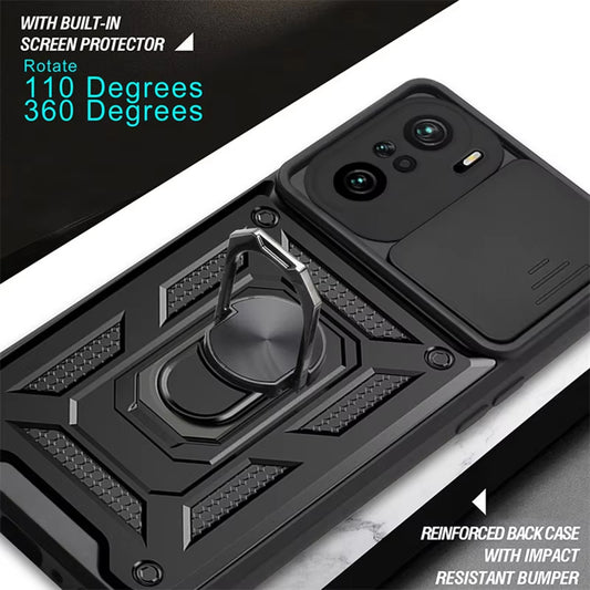 Coque pour Xiaomi Poco F3 / Mi 11i, Techsuit, CamShield, Noire