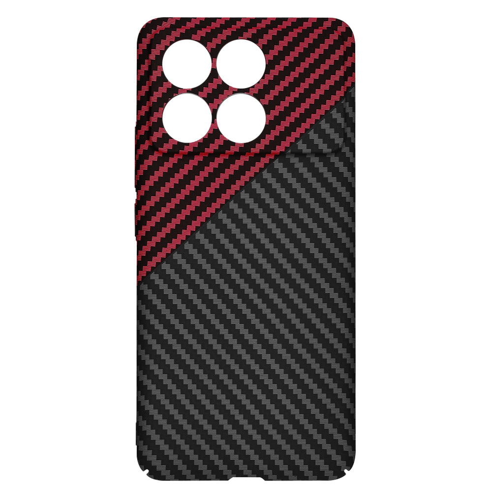 Coque pour Xiaomi Poco F6 Pro, Techsuit, Carbonite FiberShell, Noir Rouge