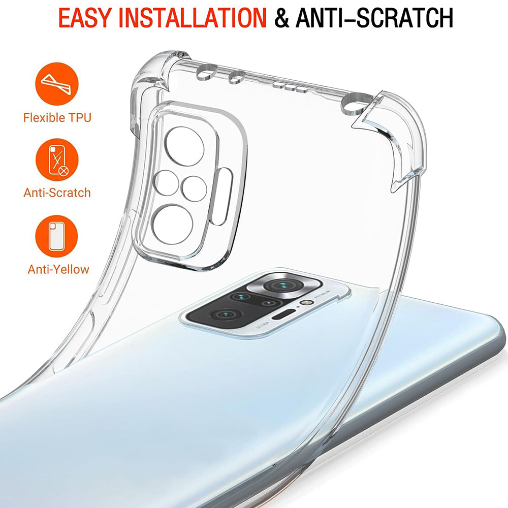 Coque pour Xiaomi Poco M5s / Redmi Note 10S / Note 10, Techsuit, Antichoc Claire, Transparente