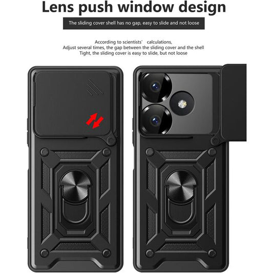 Coque pour Xiaomi Poco M6 4G / Redmi 13, Techsuit, CamShield, Noire