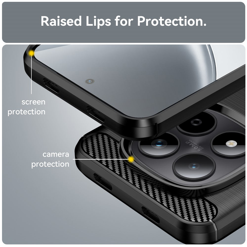 Housse pour Xiaomi Poco M8 Pro / Redmi Note 15 Pro+ 5G, Techsuit, Carbone, Noire