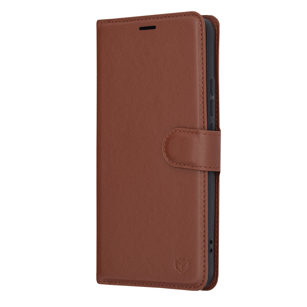 Coque pour Xiaomi Poco X6 Pro, Techsuit, Leather Folio, Marron
