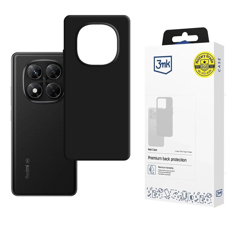 Coque pour Xiaomi Poco X7 / Redmi Note 14 Pro 5G, 3MK, Noir Mat