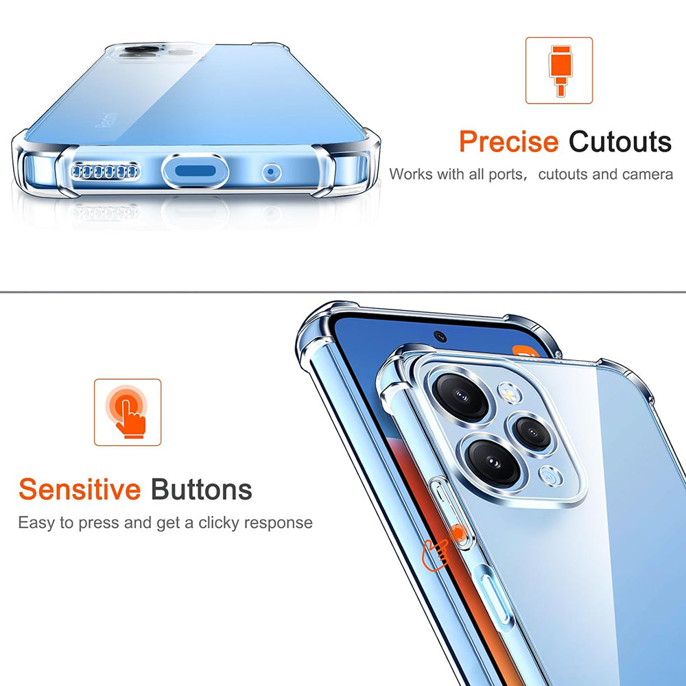 Coque pour Xiaomi Redmi 12 5G / 12, Techsuit, Antichoc Claire, Transparente